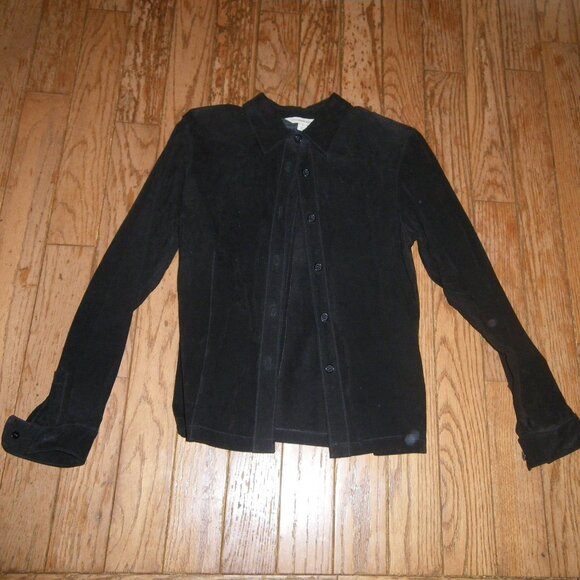 Women's 100% Suede Leather Casual Button Up Shirt - Picture 1 of 3
